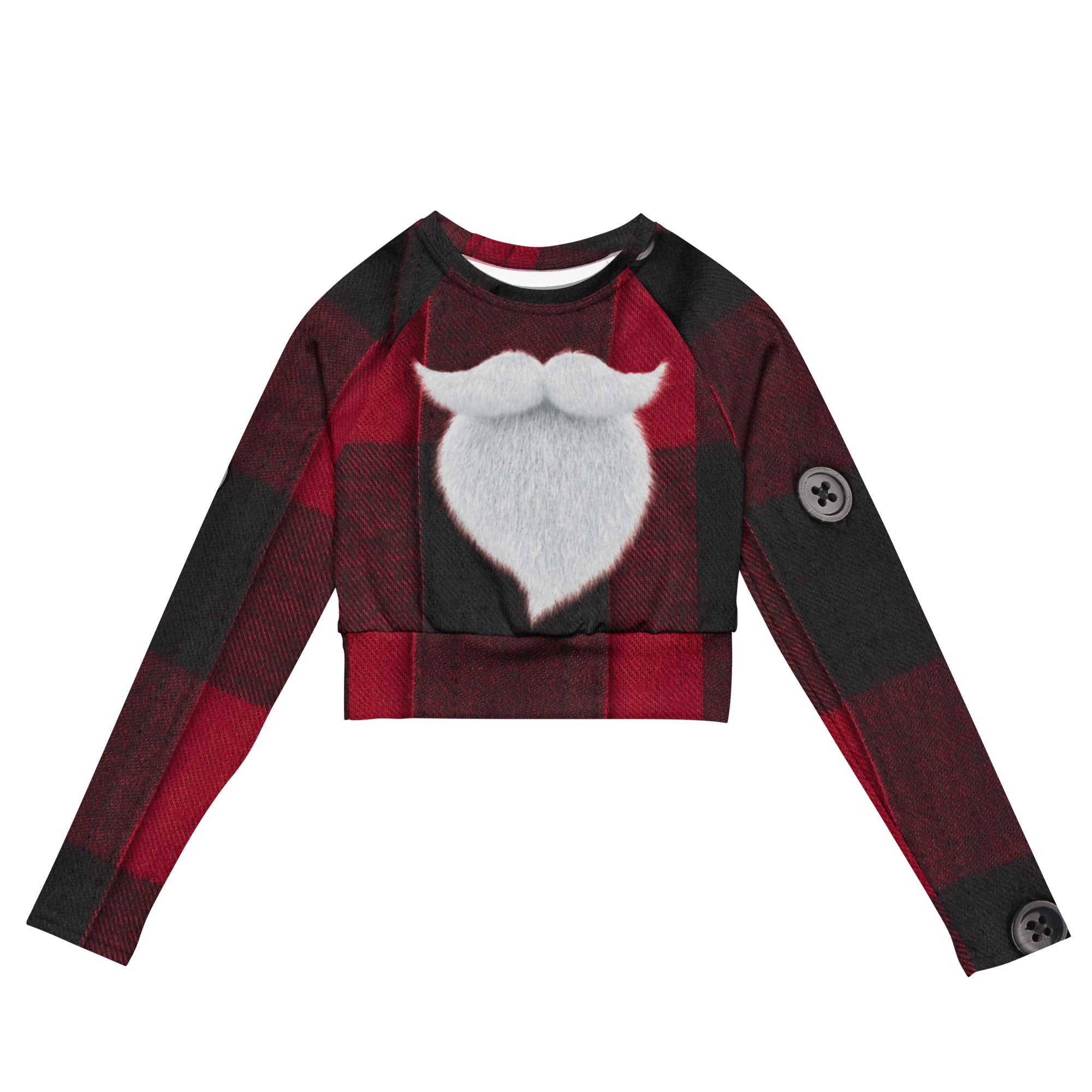 Girls' Christmas Cropped Top. Not-a-PJ Plaid Christmas Streetwear or Activewear. WickedYo.
